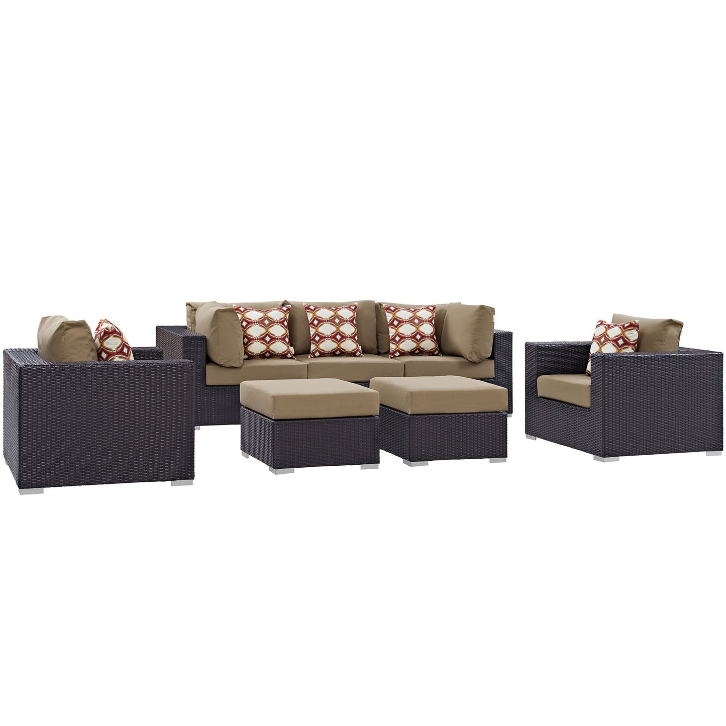 Convene 7 Piece Outdoor Patio Sectional Set By Modway - EEI-2365 | Outdoor Sofas, Loveseats & Sectionals - 2