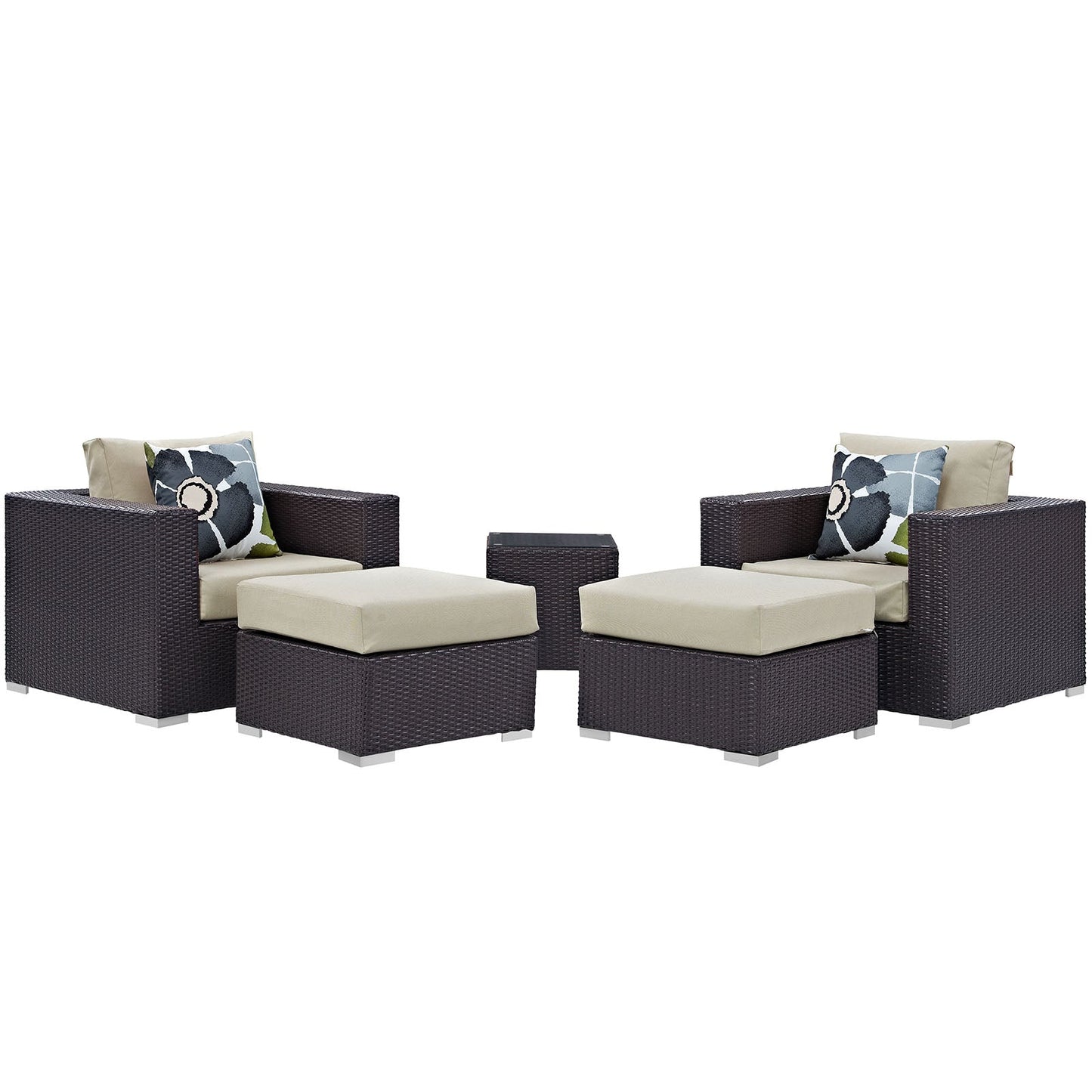 Convene 5 Piece Outdoor Patio Sectional Set By Modway - EEI-2366 | Outdoor Sofas, Loveseats & Sectionals