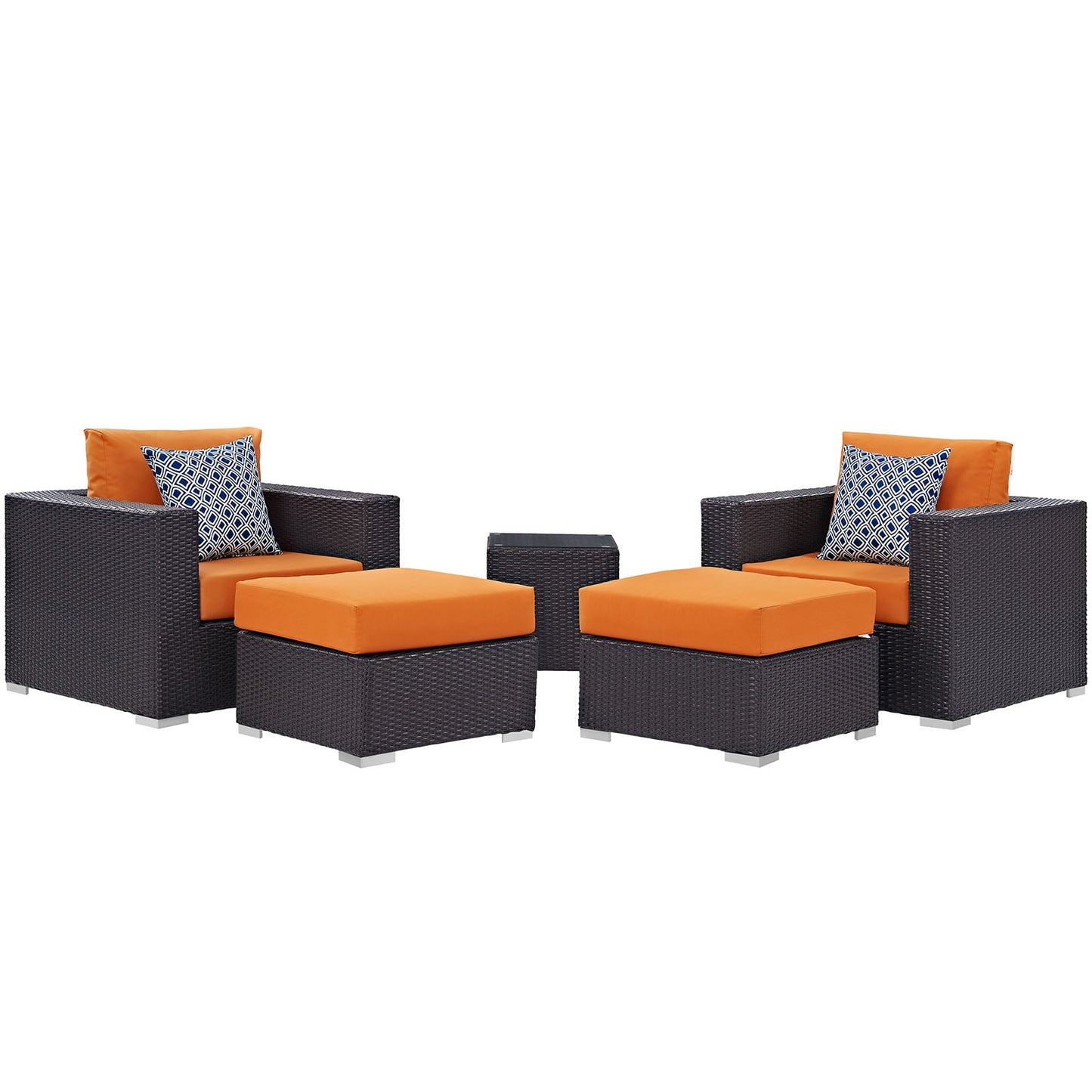Convene 5 Piece Outdoor Patio Sectional Set By Modway - EEI-2366 | Outdoor Sofas, Loveseats & Sectionals - 3