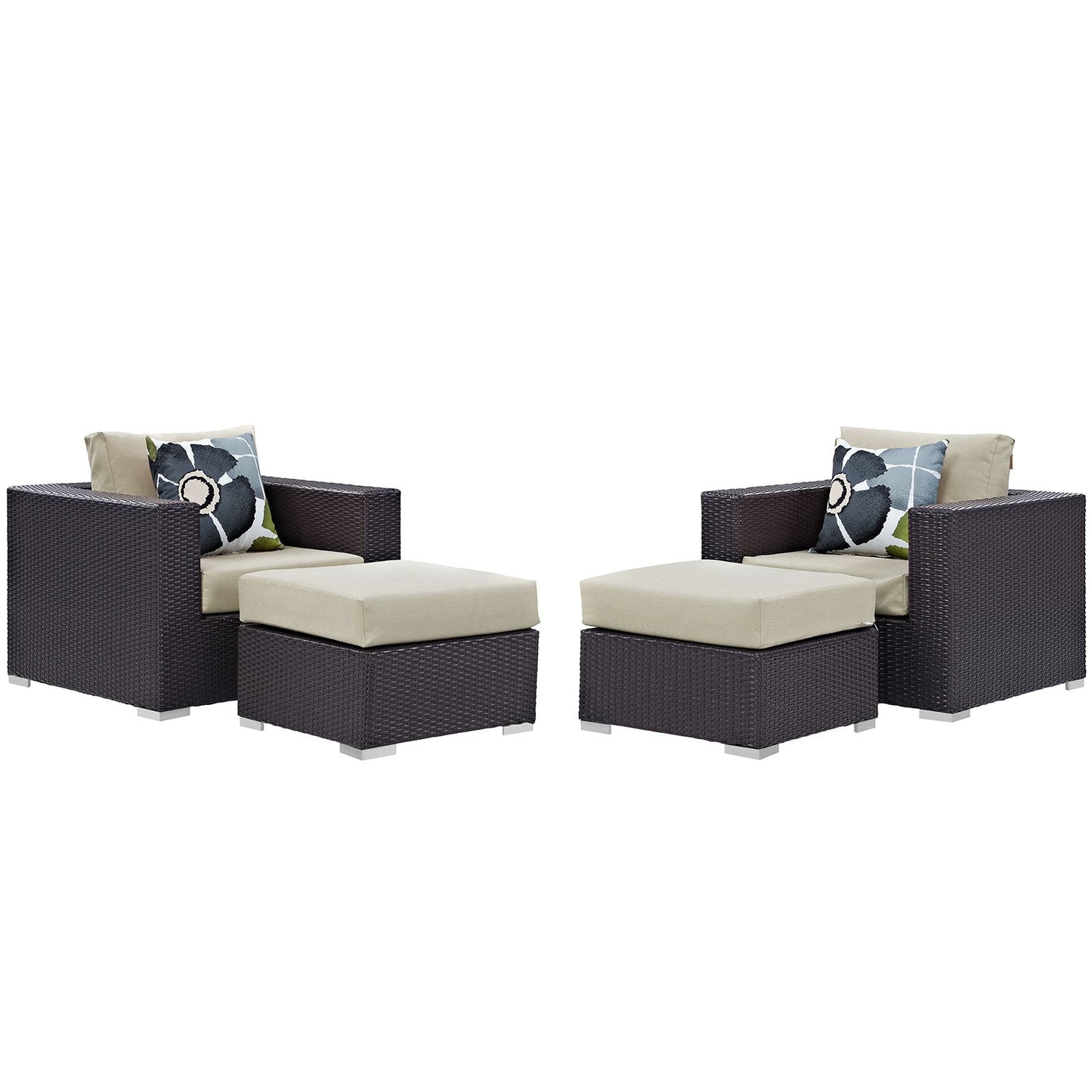 Convene 4 Piece Outdoor Patio Sectional Set By Modway - EEI-2367 | Outdoor Sofas, Loveseats & Sectionals