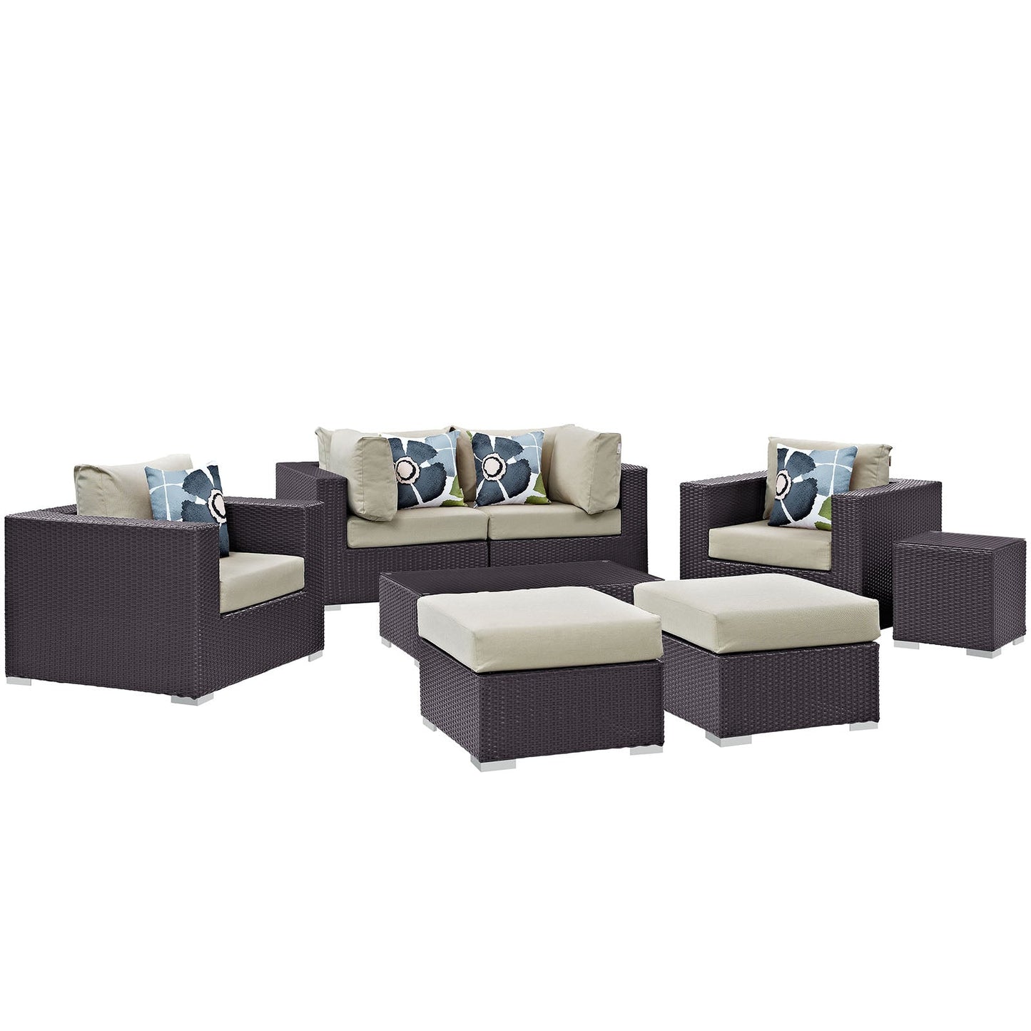 Convene 8 Piece Outdoor Patio Sectional Set By Modway - EEI-2371 | Outdoor Sofas, Loveseats & Sectionals