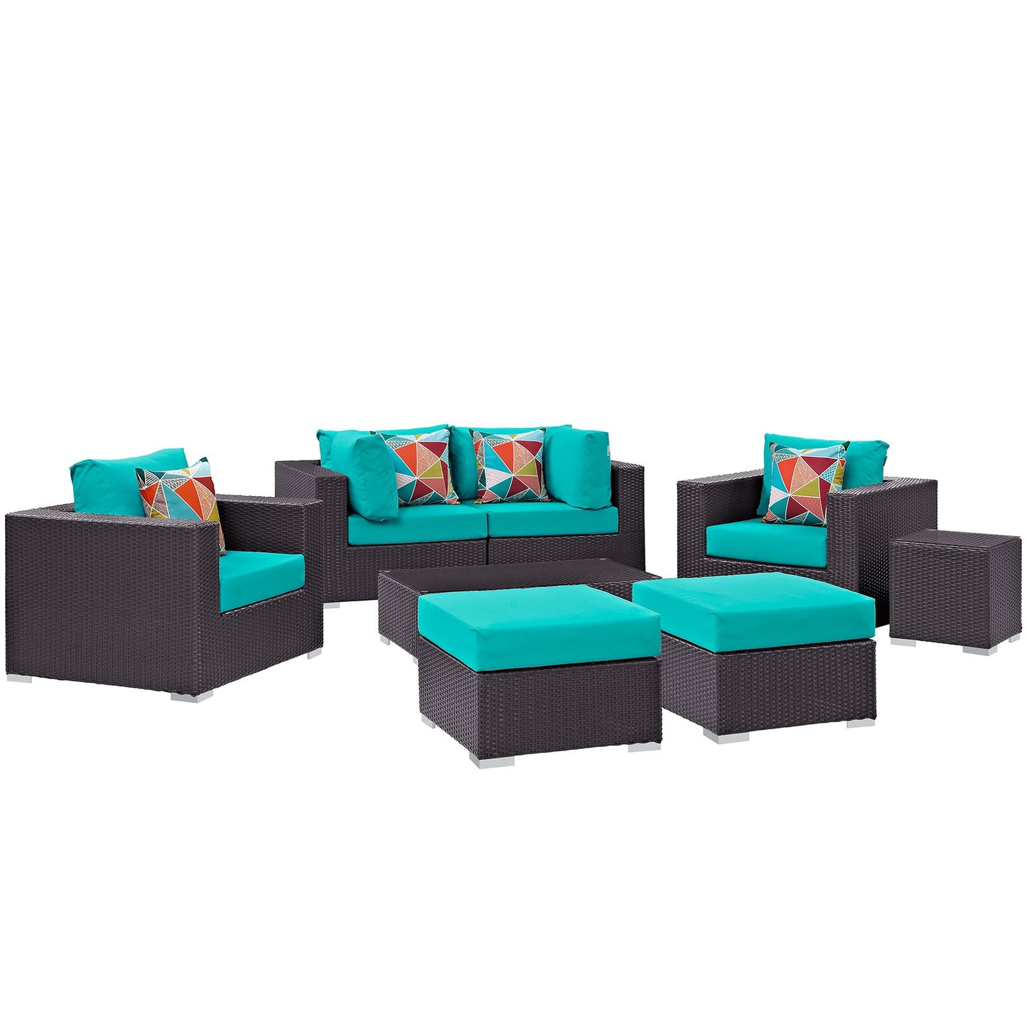 Convene 8 Piece Outdoor Patio Sectional Set By Modway - EEI-2371 | Outdoor Sofas, Loveseats & Sectionals - 6