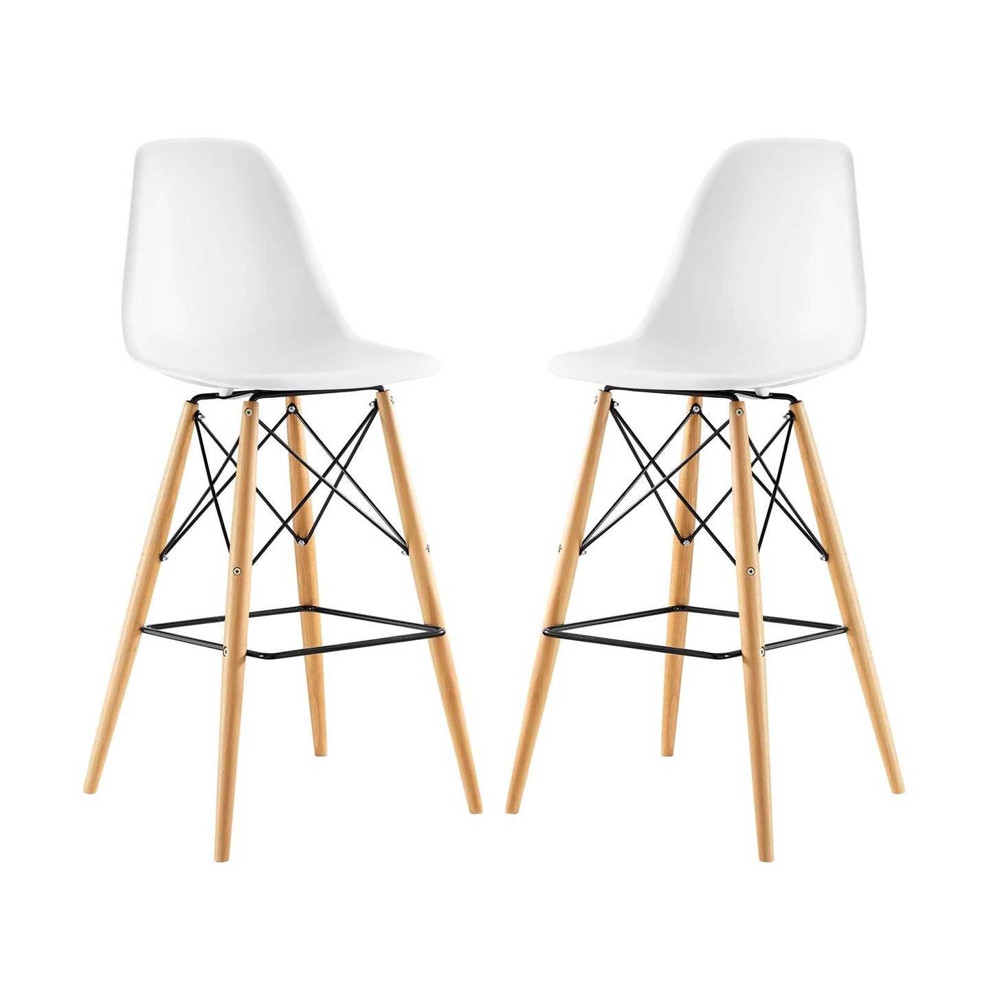 Modway Pyramid Dining Side Bar Stool - Set of 2 | Bar Stools | Modishstore