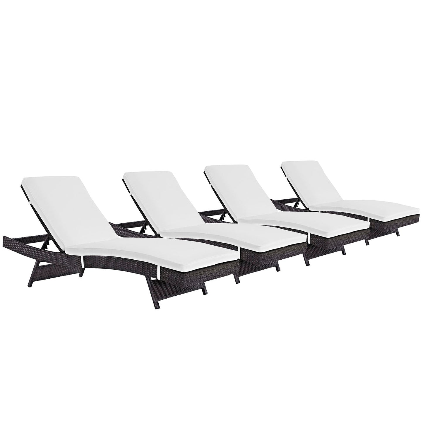 Modway Convene Chaise Outdoor Patio - Set of 4 | Outdoor Recliners & Lounge Chairs |