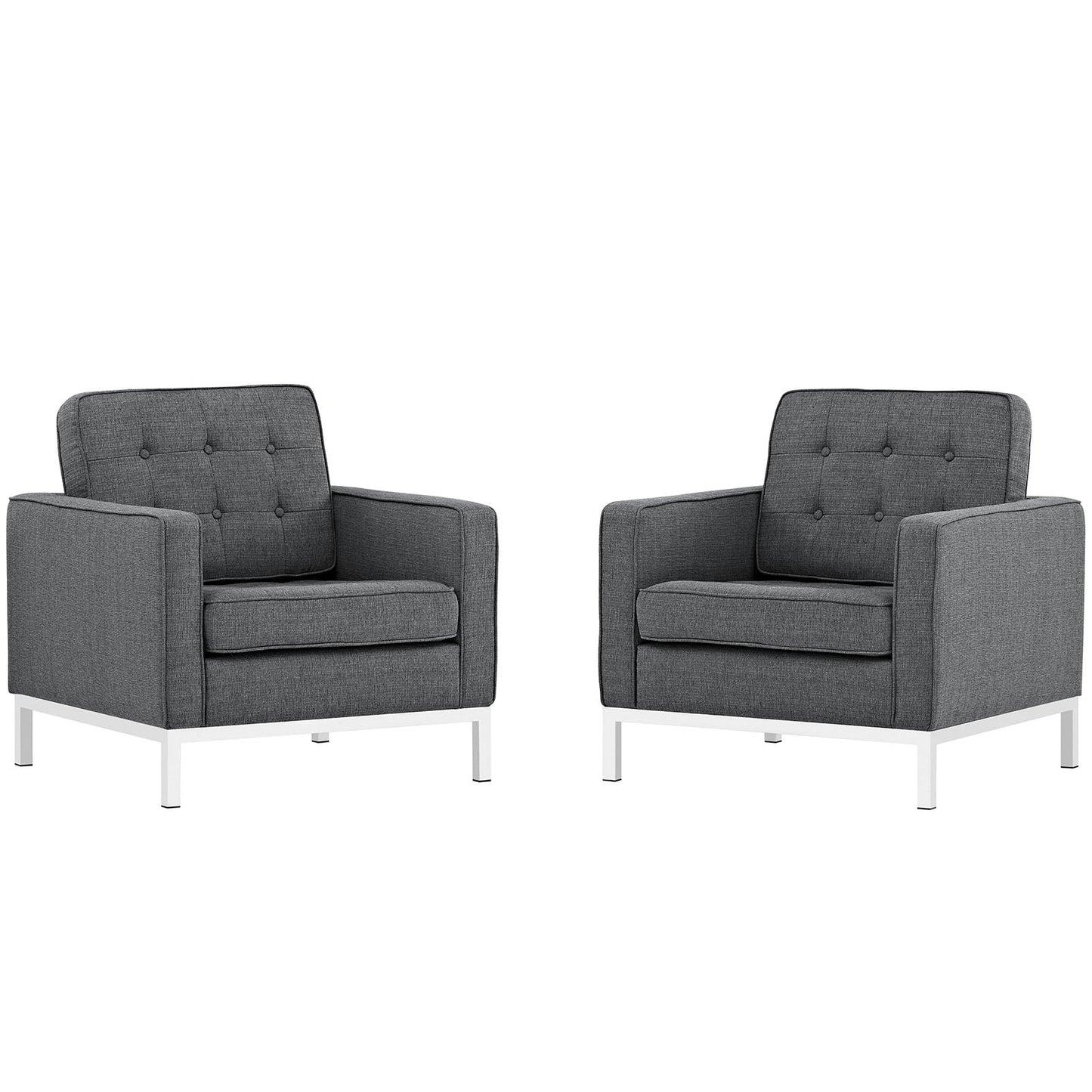 Modway Loft Armchairs Upholstered Fabric - Set of 2 | Armchairs | Modishstore