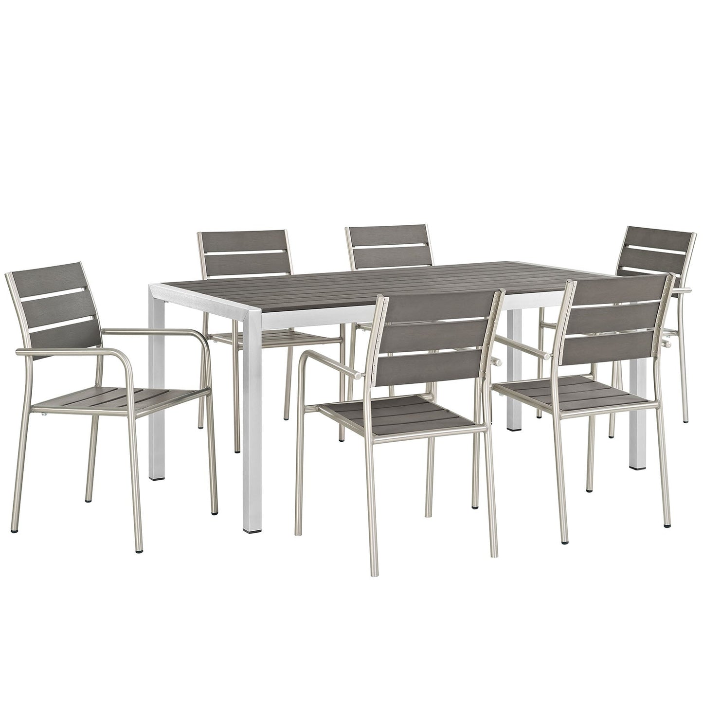 Modway Shore 7 Piece Outdoor Patio Aluminum Dining Set | Outdoor Dining Set | Modishstore-2