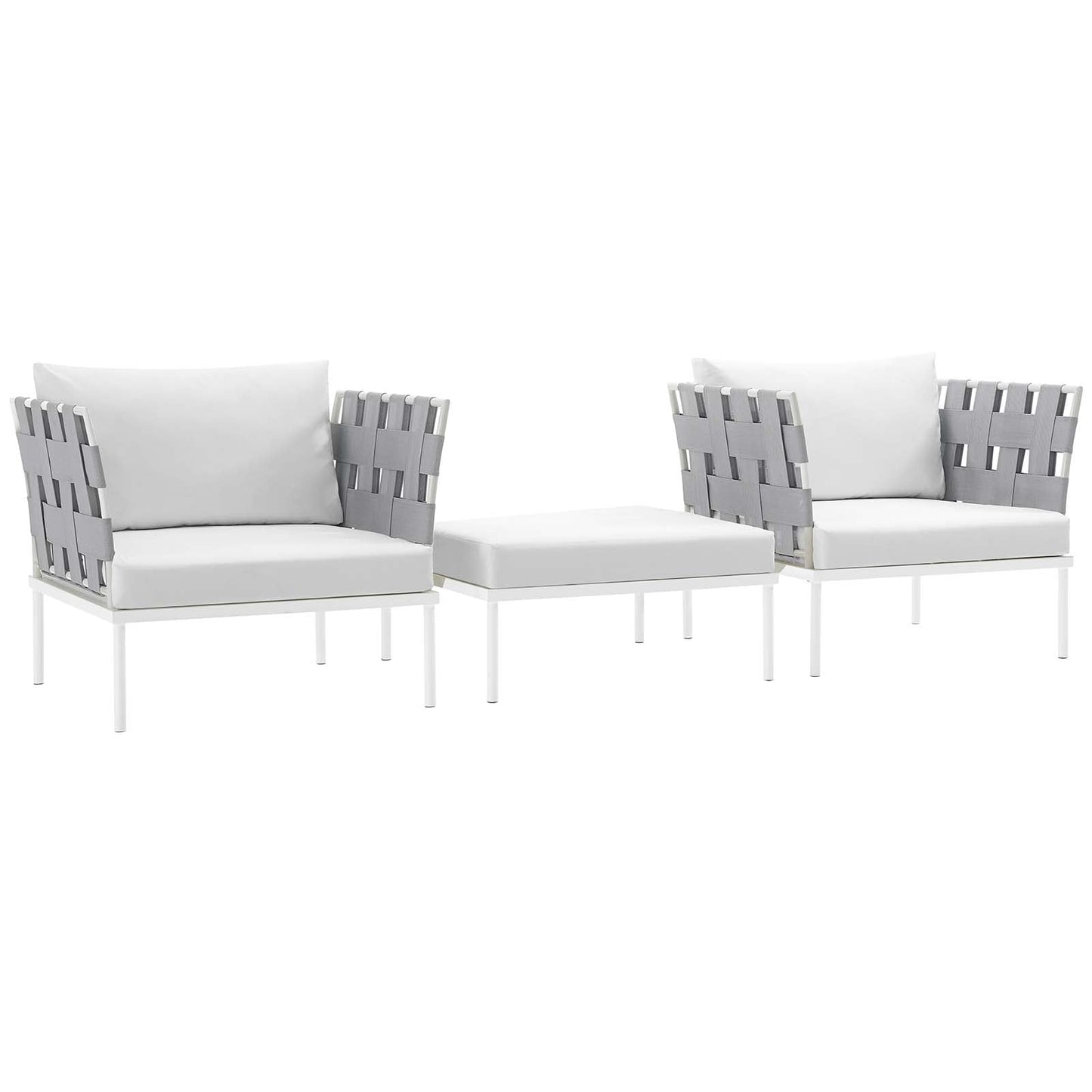 Modway Harmony 3 Piece Outdoor Patio Aluminum Set | Outdoor Chairs |