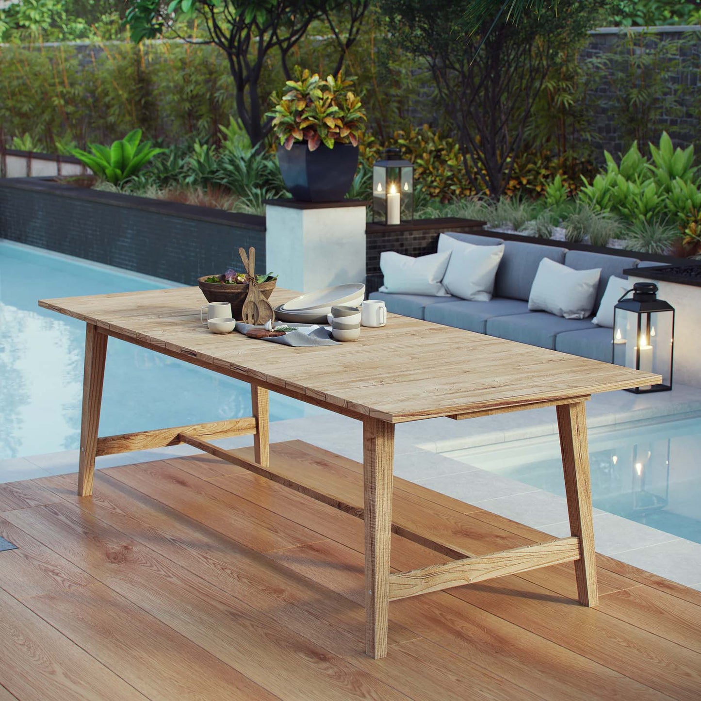 Dorset Outdoor Patio Teak Dining Table By Modway - EEI-2713 | Outdoor Tables