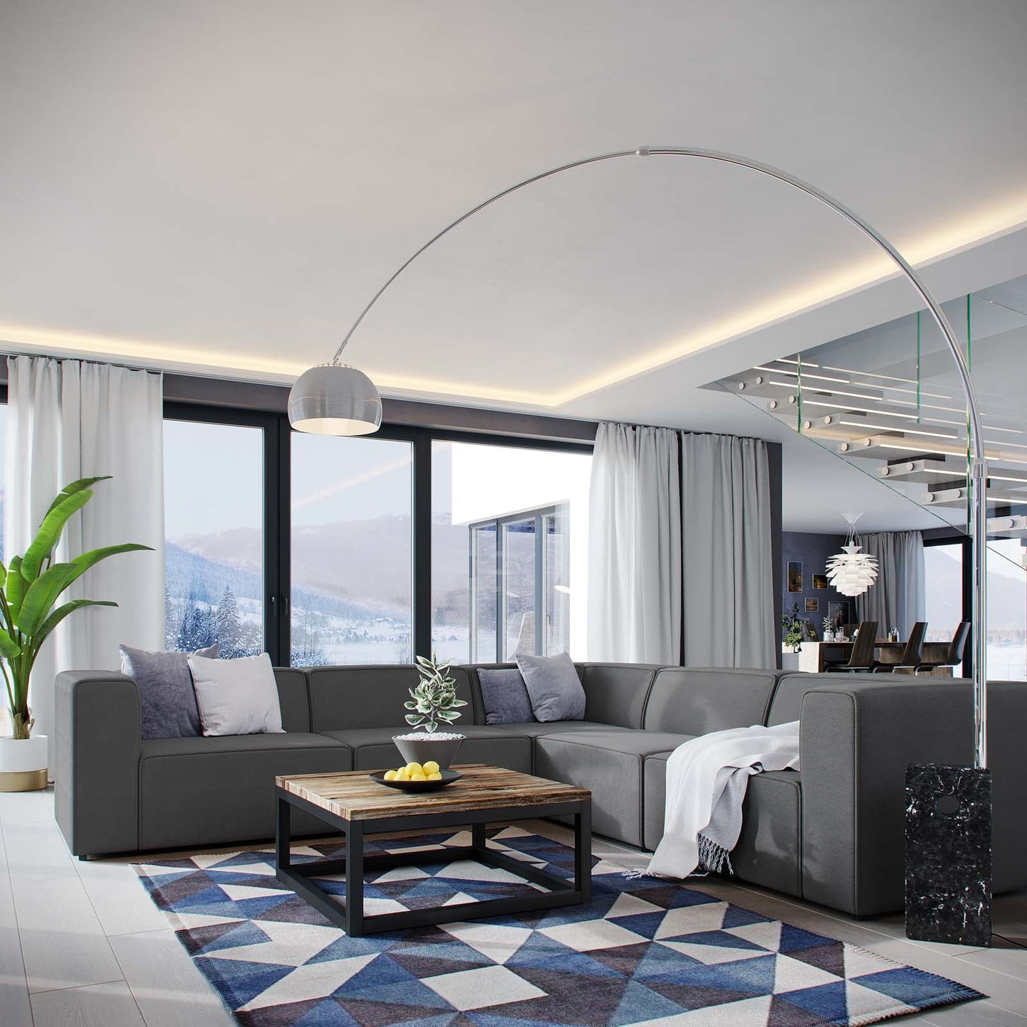 Modway Mingle 5 Piece Upholstered Fabric Sectional Sofa Set-EEI-2835 | Sofas | Modishstore-2