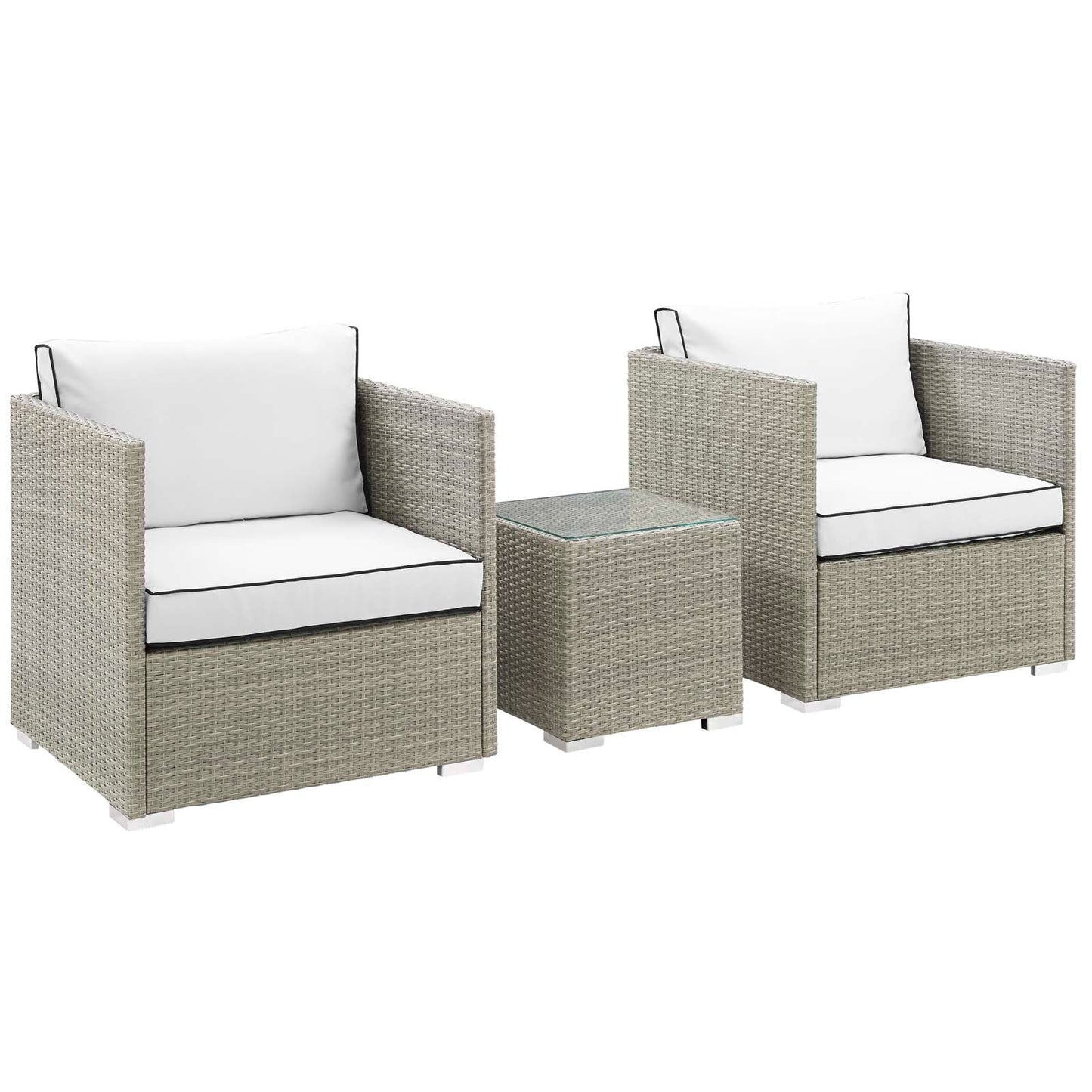 Repose 3 Piece Outdoor Patio Sectional Set By Modway - EEI-3006 | Outdoor Sofas, Loveseats & Sectionals | Modishstore - 4