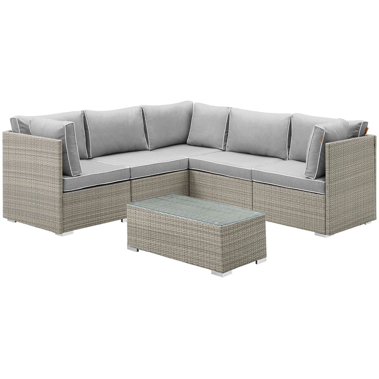 Modway Repose 6 Piece Outdoor Patio Sectional Set | Outdoor Sofas, Loveseats & Sectionals | Modishstore-3