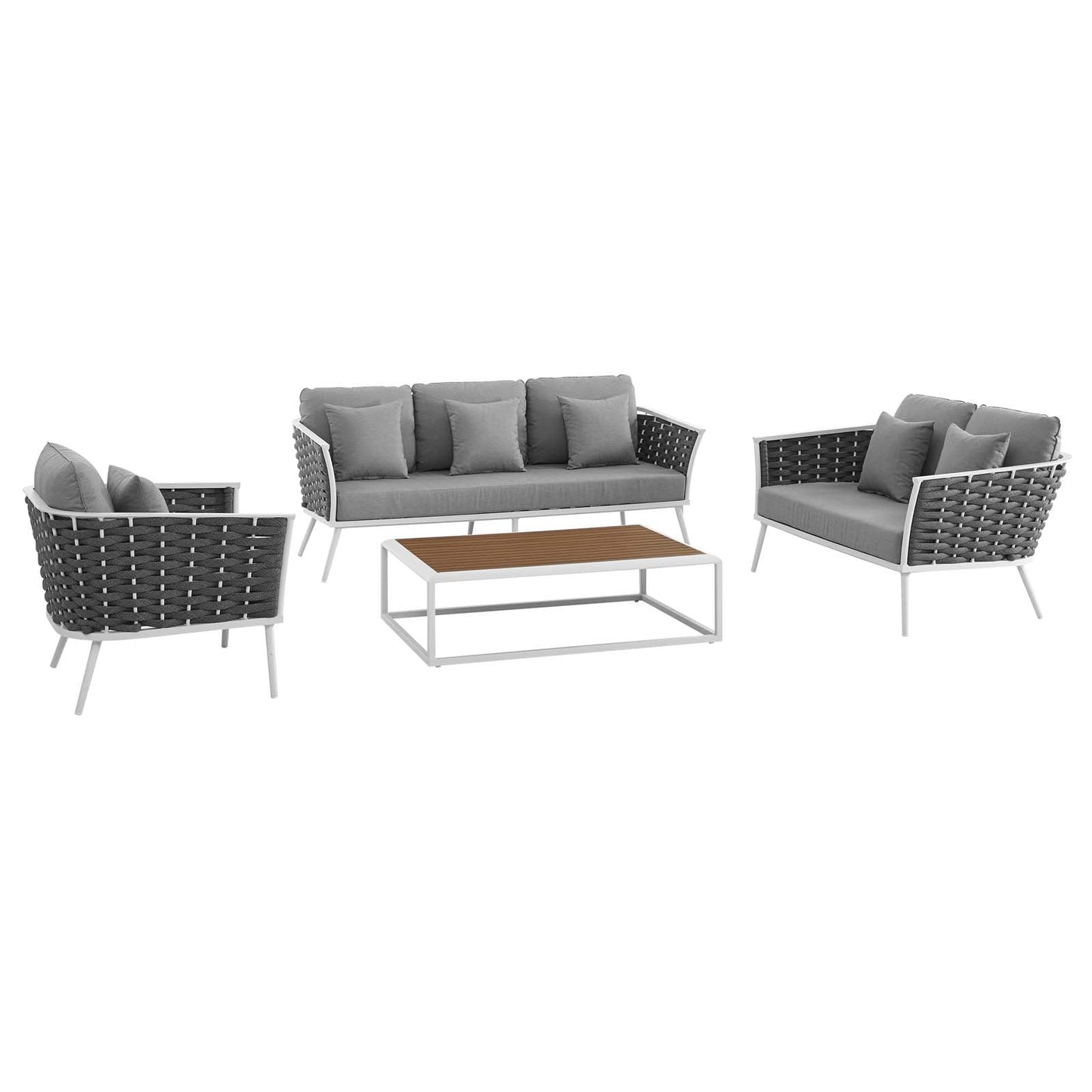 Modway Stance 4 Piece Outdoor Patio Aluminum Sectional Sofa Set-EEI-3161 | Outdoor Sofas, Loveseats & Sectionals | Modishstore-3