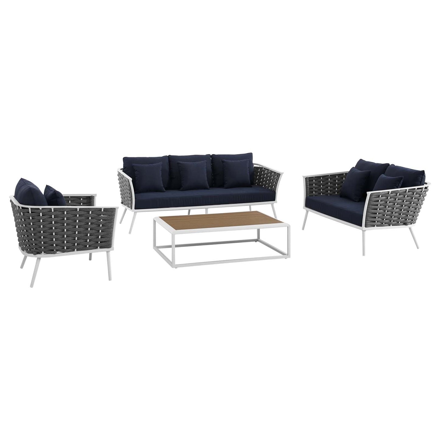 Modway Stance 4 Piece Outdoor Patio Aluminum Sectional Sofa Set-EEI-3161 | Outdoor Sofas, Loveseats & Sectionals | Modishstore-4
