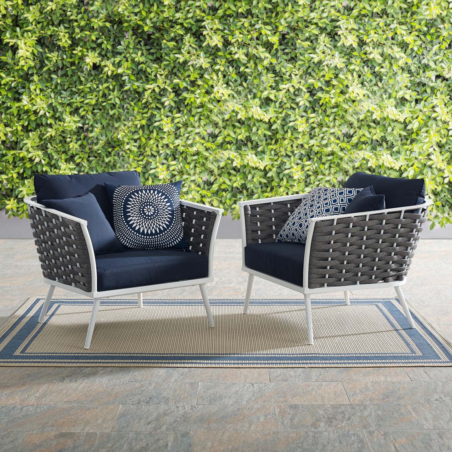 Modway Stance Armchair Outdoor Patio Aluminum Set of 2 | Armchairs | Modishstore-2