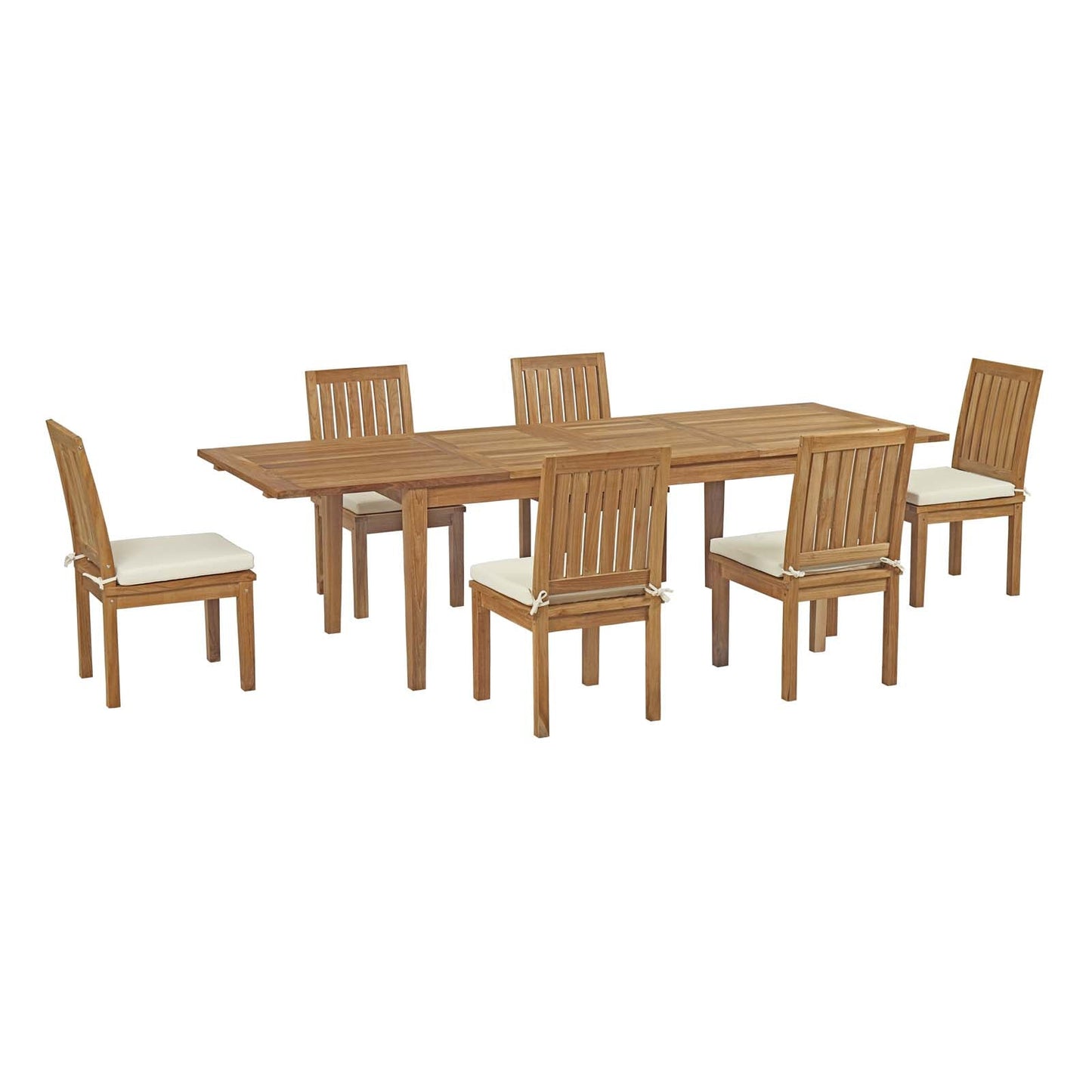 Modway Marina 7 Piece Outdoor Patio Teak Outdoor Dining Set | Outdoor Dining Set | Modishstore