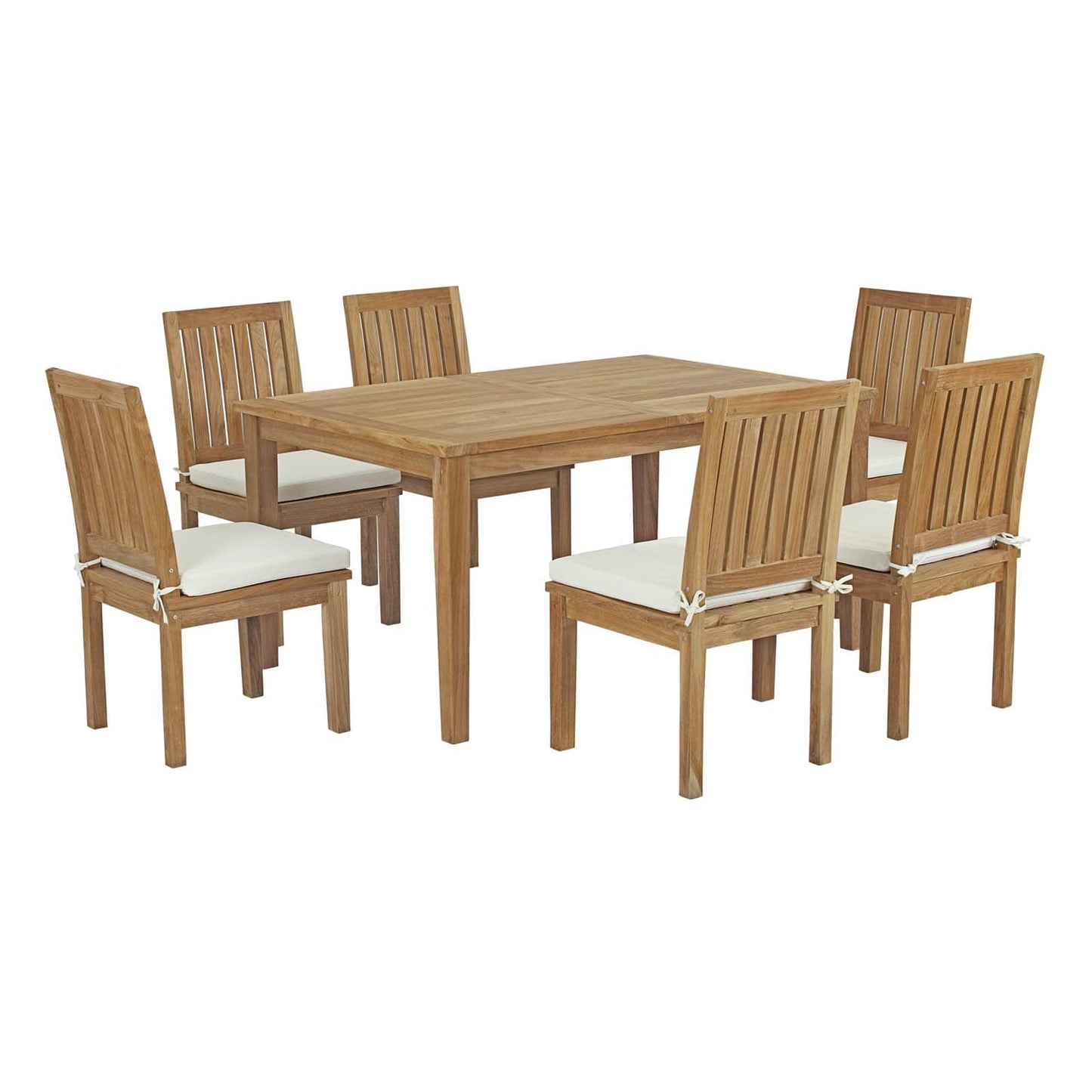 Modway Marina 7 Piece Outdoor Patio Teak Outdoor Dining Set-EEI-3293 | Outdoor Dining Set | Modishstore