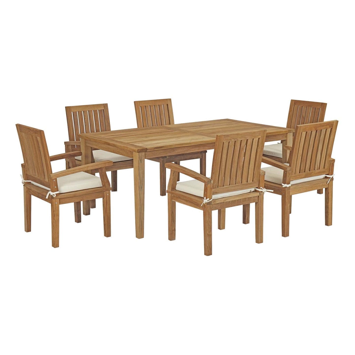Modway Marina 7 Piece Outdoor Patio Teak Outdoor Dining Set-EEI-3295 | Outdoor Dining Set | Modishstore
