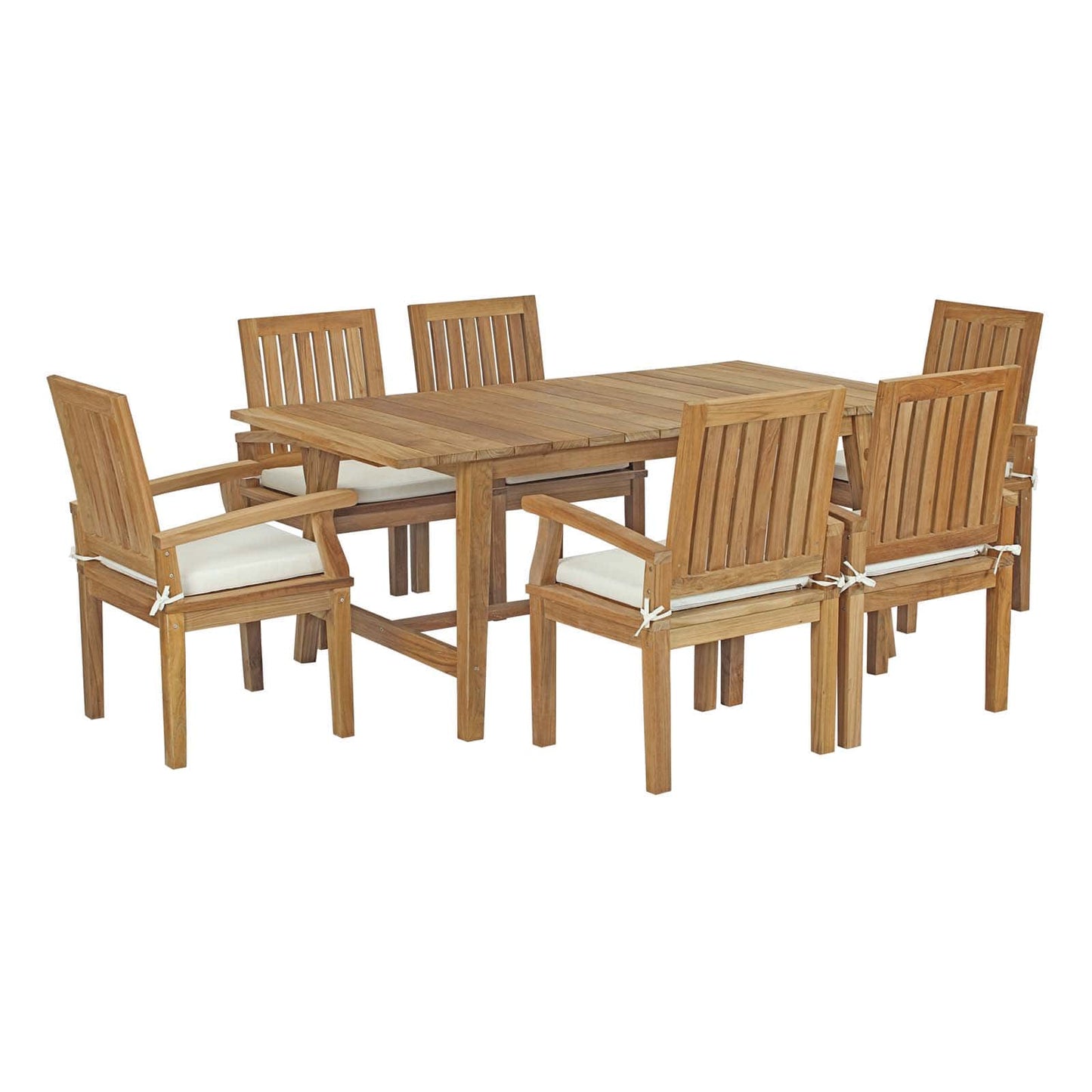 Modway Marina 7 Piece Outdoor Patio Teak Outdoor Dining Set-EEI-3297 | Outdoor Dining Set | Modishstore