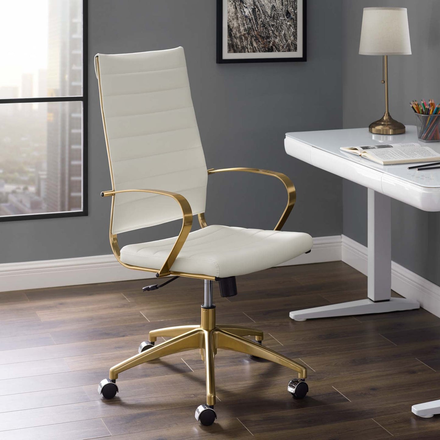 Modway Jive Gold Stainless Steel Highback Office Chair | Office Chairs |