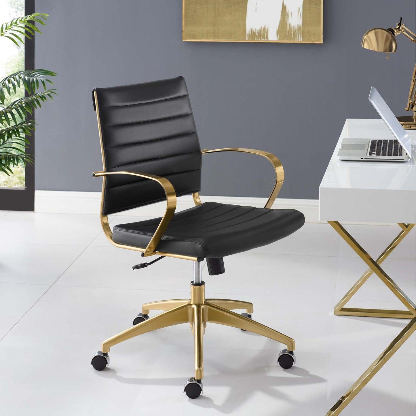 Modway Jive Gold Stainless Steel Midback Office Chair | Office Chairs |