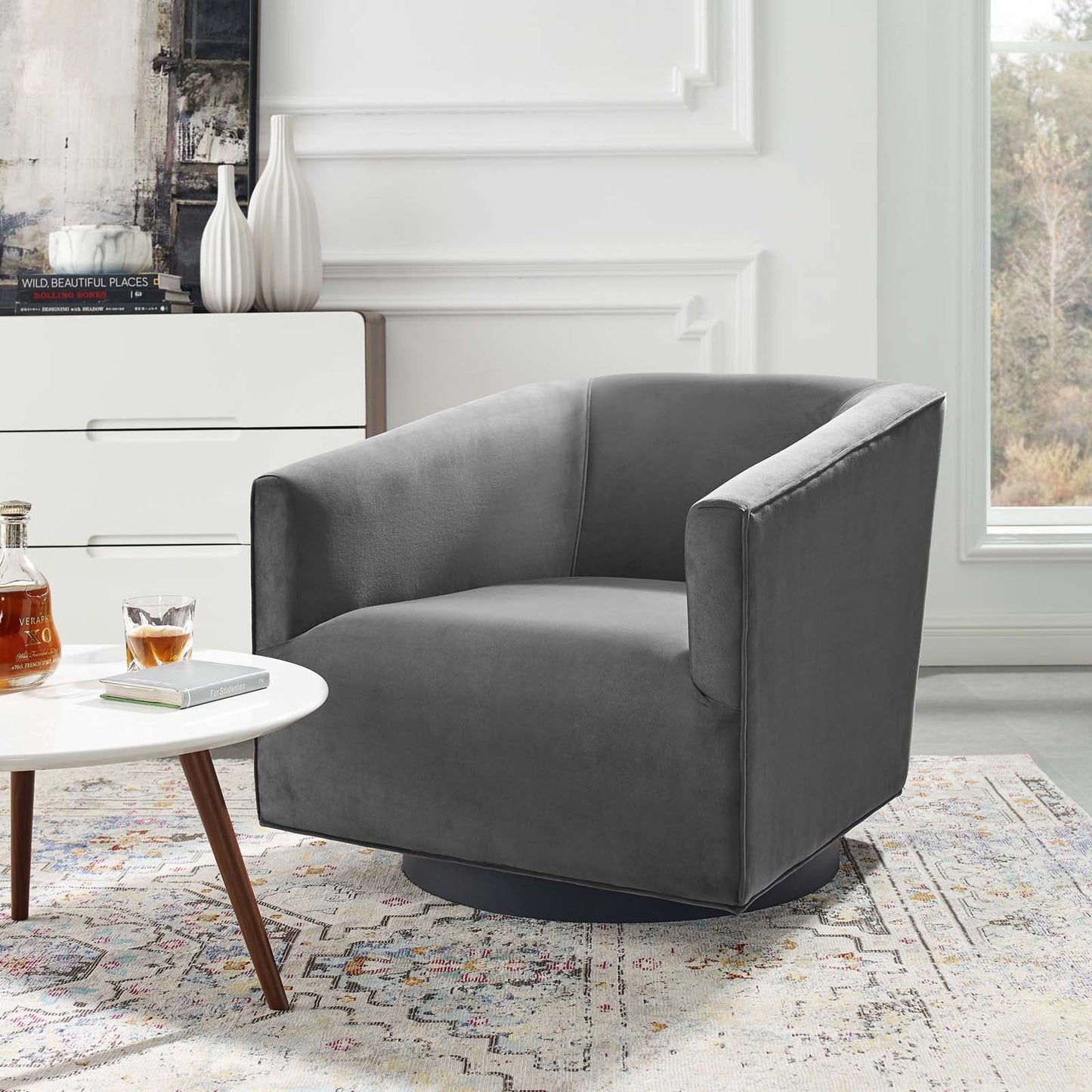 Modway Twist Accent Lounge Performance Velvet Swivel Chair | Lounge Chairs | Modishstore