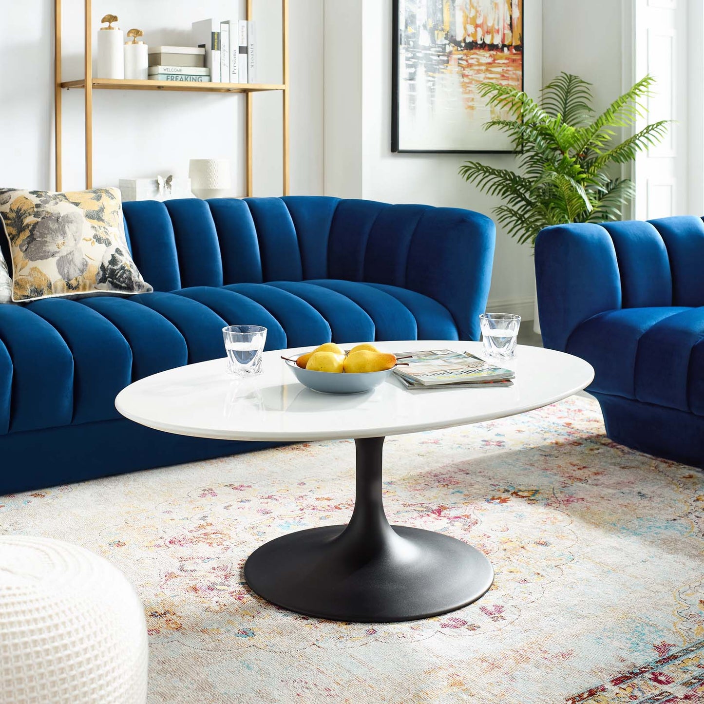 Modway Lippa 42" Oval-Shaped Wood Coffee Table | Coffee Tables | Modishstore