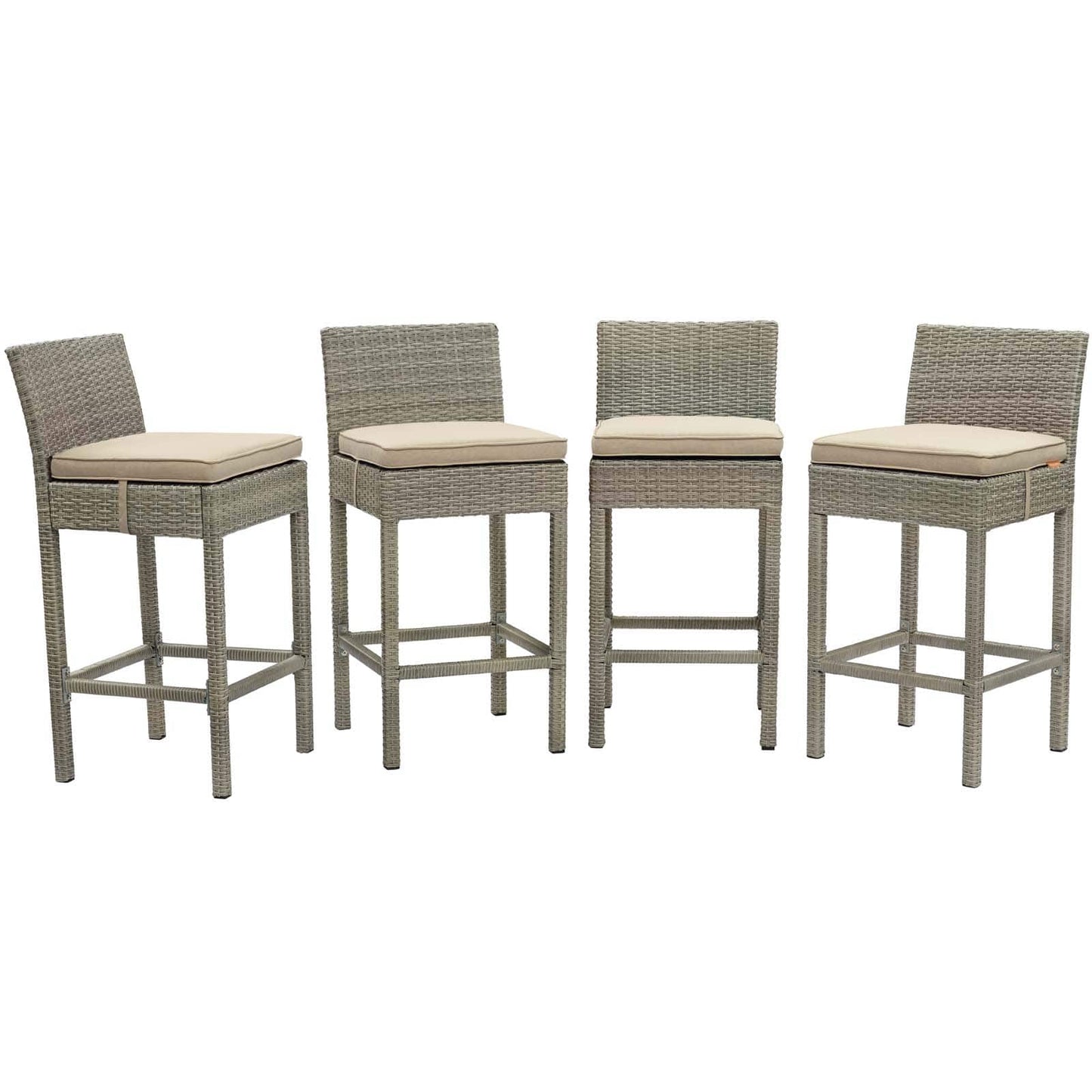 Modway Conduit Bar Stool Outdoor Patio Wicker Rattan Set of 4-EEI-3602 | Bar Stools