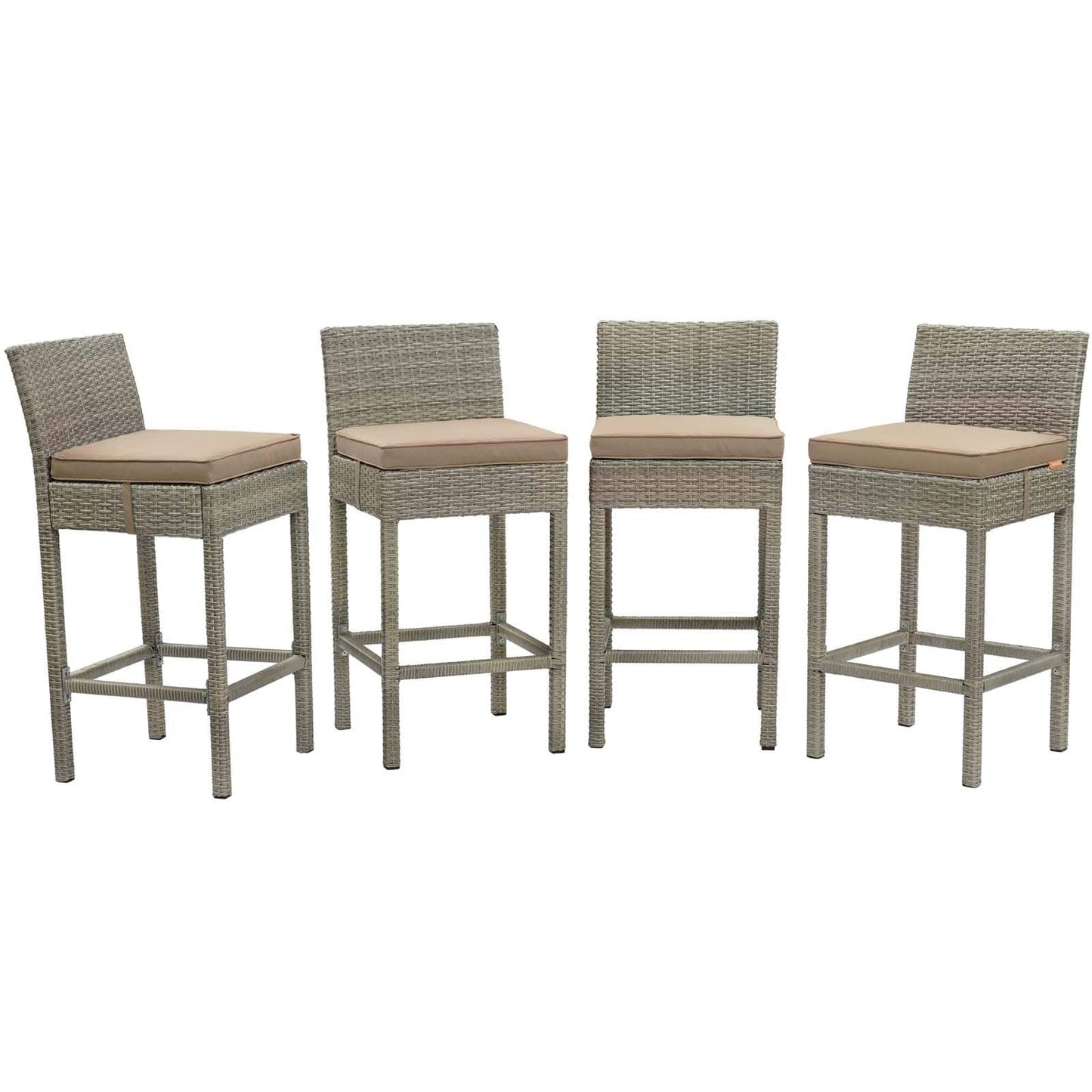 Modway Conduit Bar Stool Outdoor Patio Wicker Rattan Set of 4-EEI-3602 | Bar Stools |