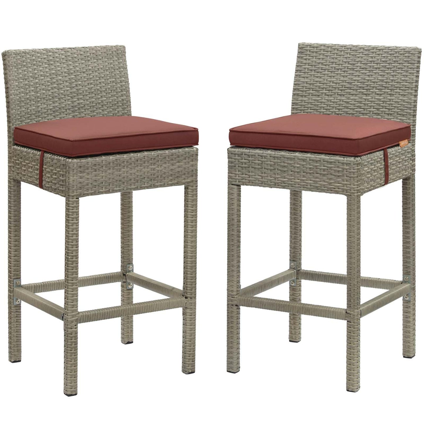 Modway Conduit Bar Stool Outdoor Patio Wicker Rattan Set of 2-EEI-3604 | Bar Stools |