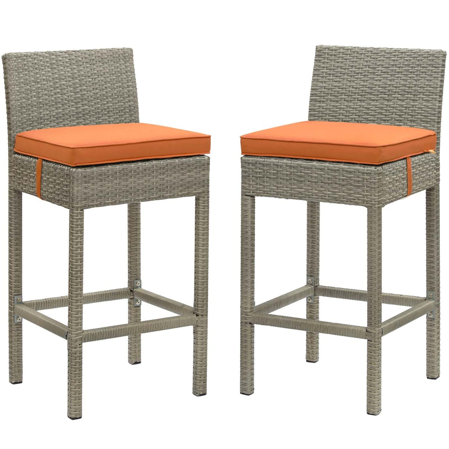 Modway Conduit Bar Stool Outdoor Patio Wicker Rattan Set of 2-EEI-3604 | Bar Stools |