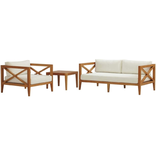 Modway Northlake 3 Piece Outdoor Patio Premium Grade A Teak Wood Set | Outdoor Patio Daybed | Modishstore