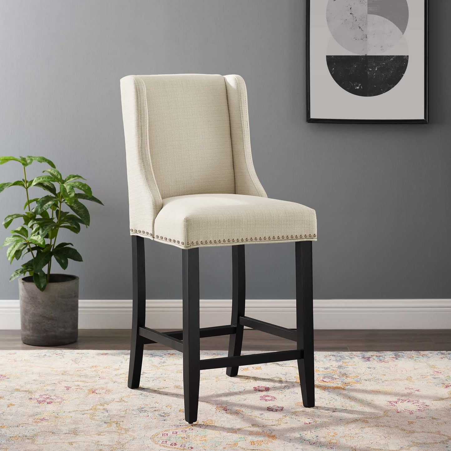 Modway Baron Upholstered Fabric Counter Stool | Counter Stools |