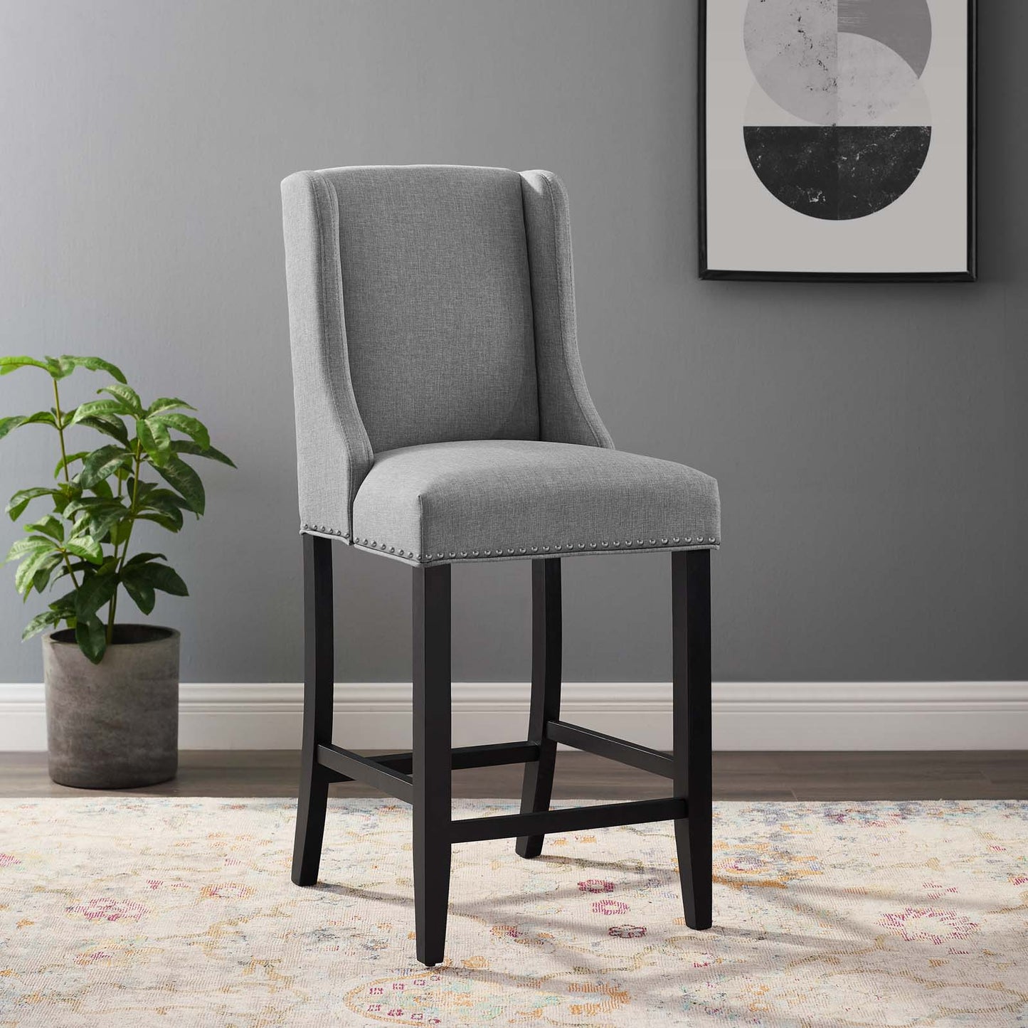 Modway Baron Upholstered Fabric Counter Stool | Counter Stools |