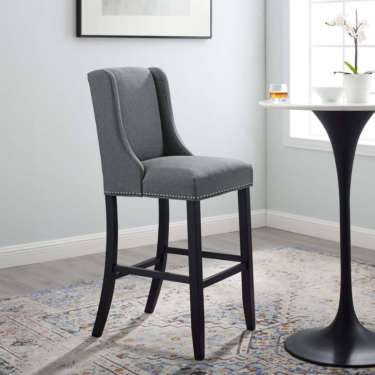 Modway Baron Upholstered Fabric Bar Stool | Bar Stools |