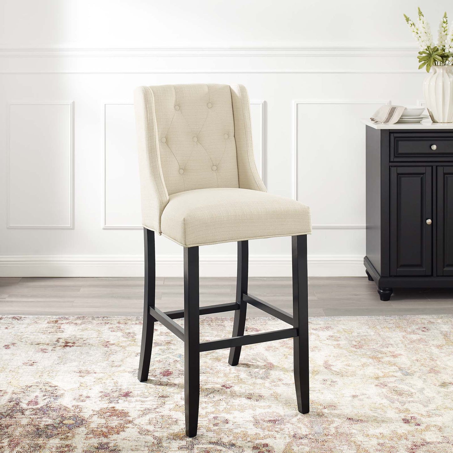 Modway Baronet Tufted Button Upholstered Fabric Bar Stool | Bar Stools |