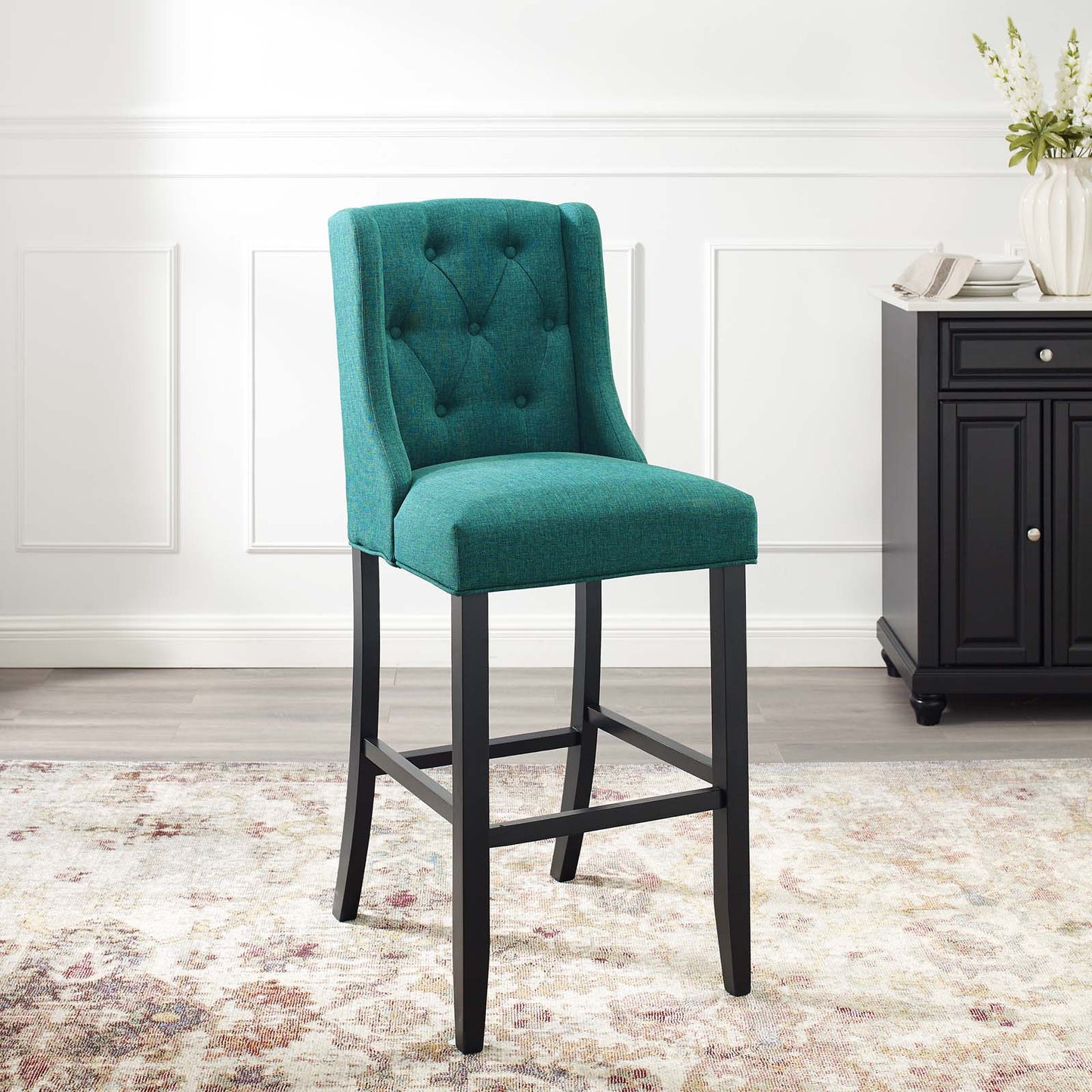 Modway Baronet Tufted Button Upholstered Fabric Bar Stool | Bar Stools |