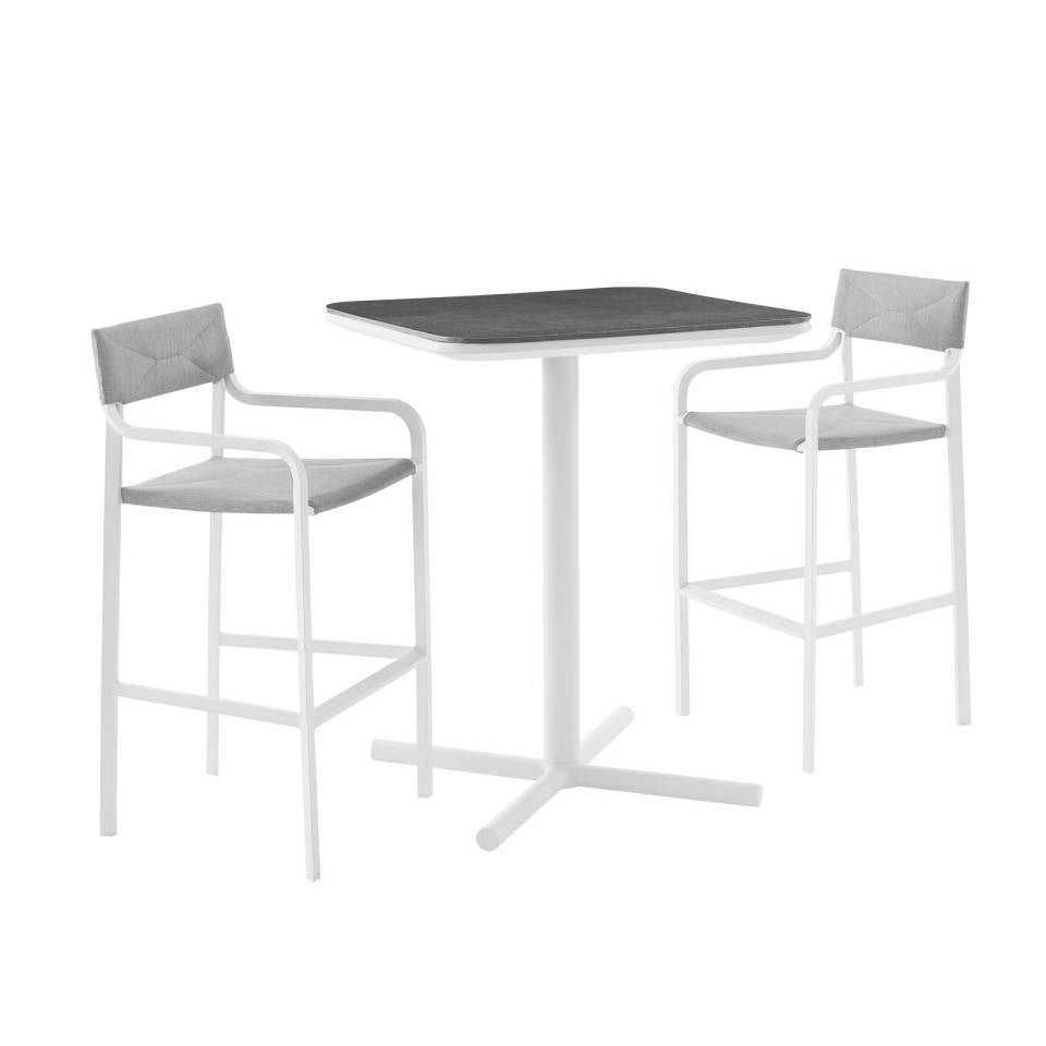 Modway Raleigh 3 Piece Outdoor Patio Aluminum Bar Set | Outdoor Dining Sets | Modishstore