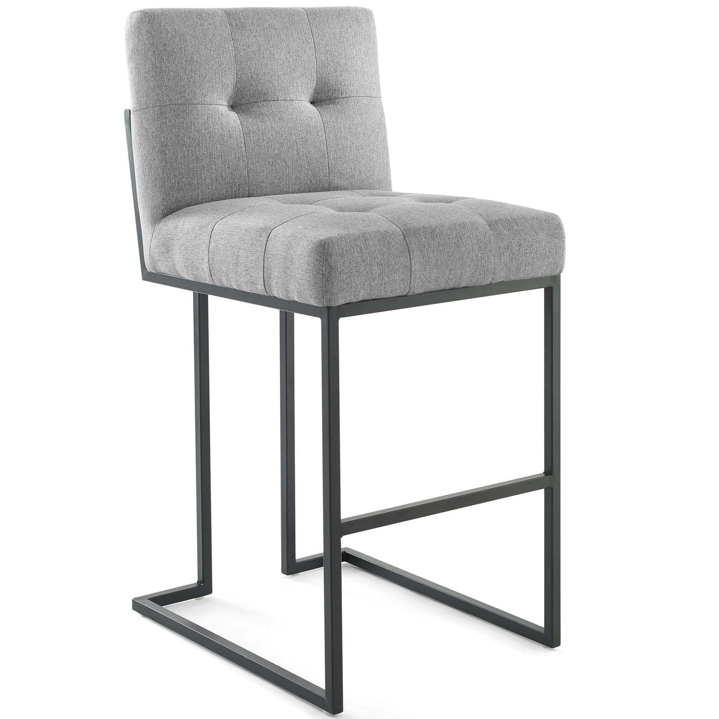 Privy Black Stainless Steel Upholstered Fabric Bar Stool By Modway - EEI-3857 | Bar Stools | Modishstore