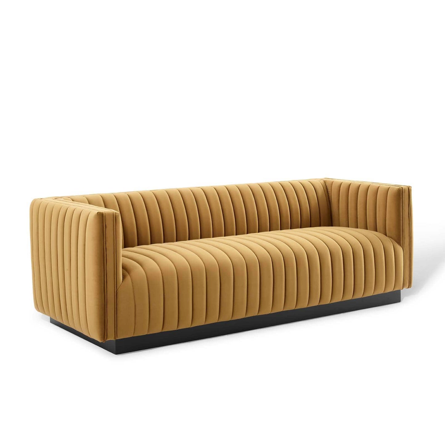 Modway Conjure Channel Tufted Velvet Sofa | Sofas
