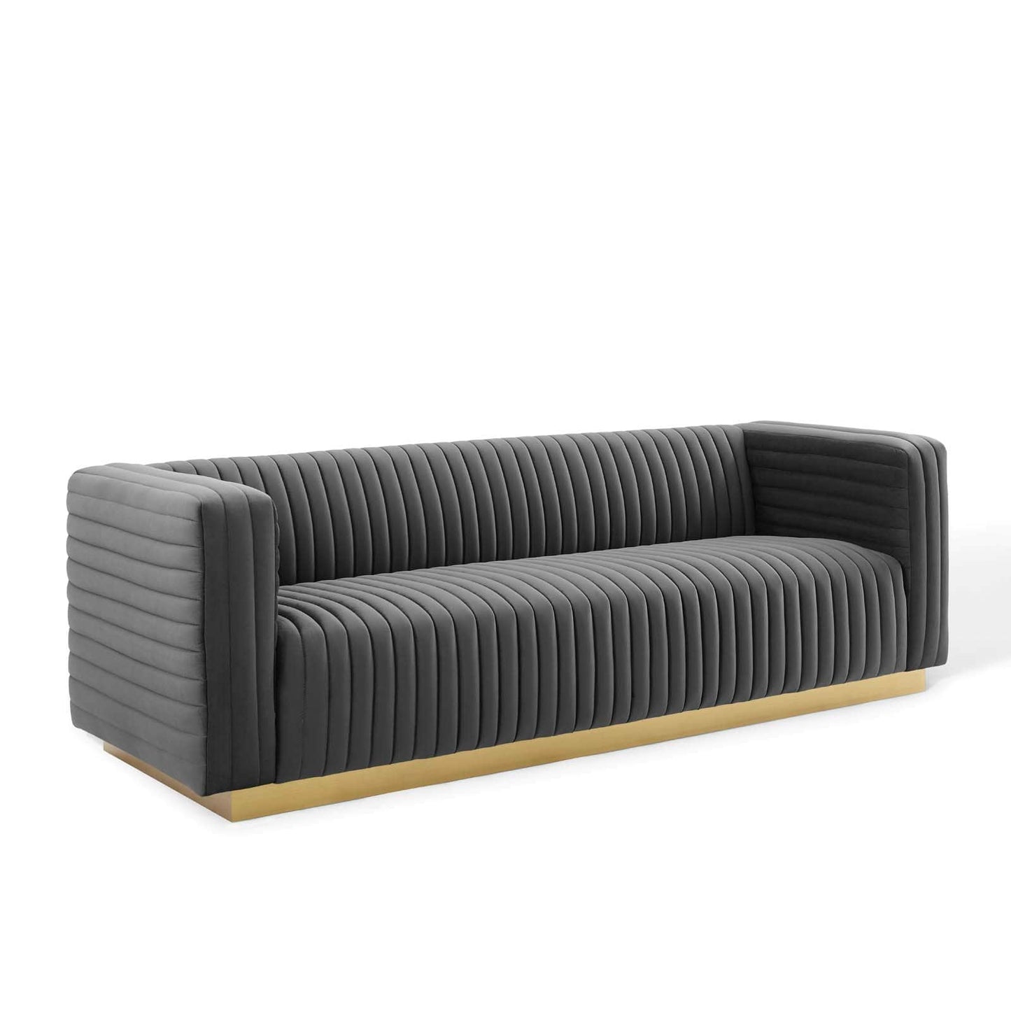 Modway Charisma Channel Tufted Performance Velvet Living Room Sofa | Sofas