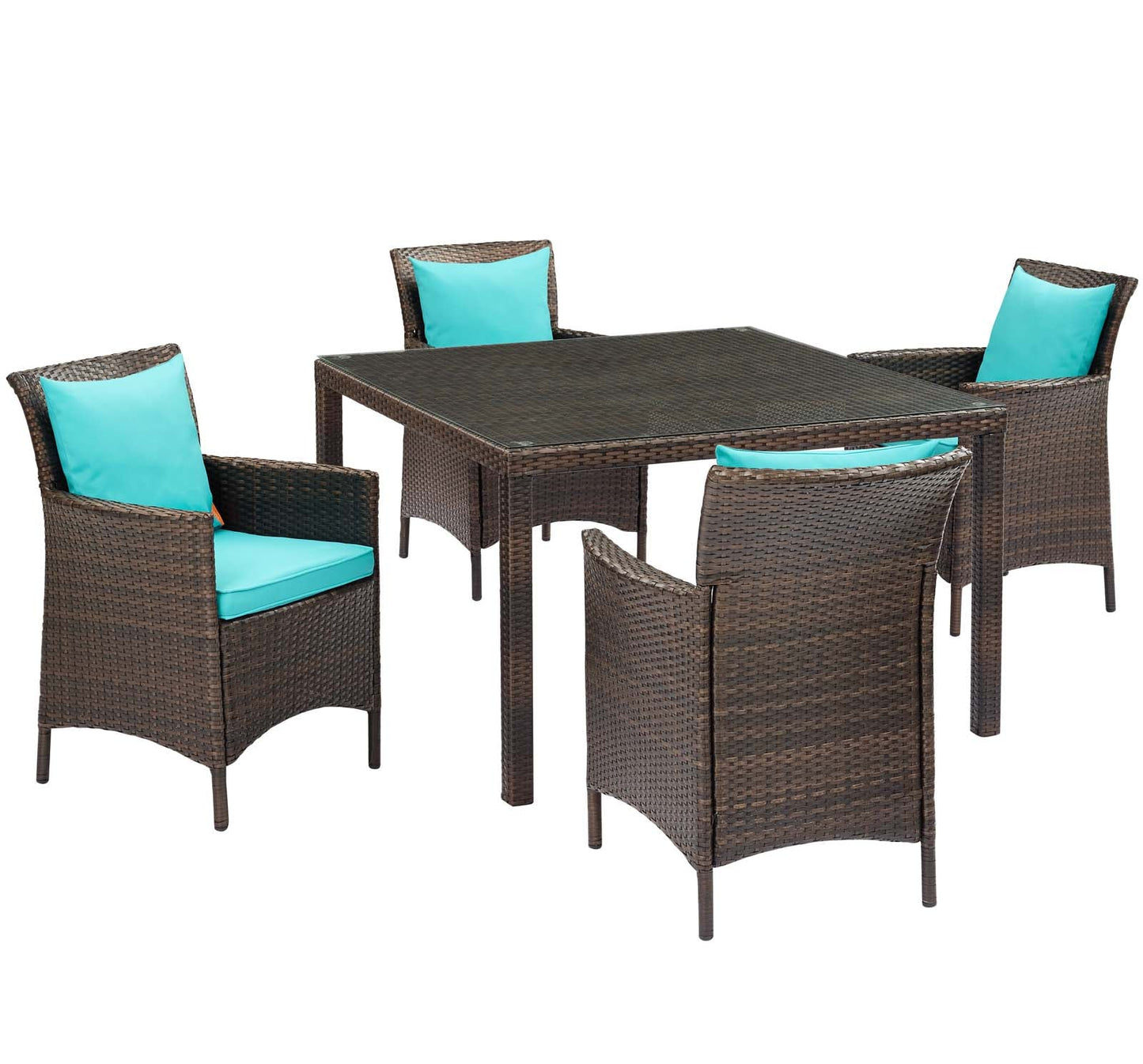 Modway Conduit 5 Piece Outdoor Patio Wicker Rattan Set | Outdoor Sofas, Loveseats & Sectionals |