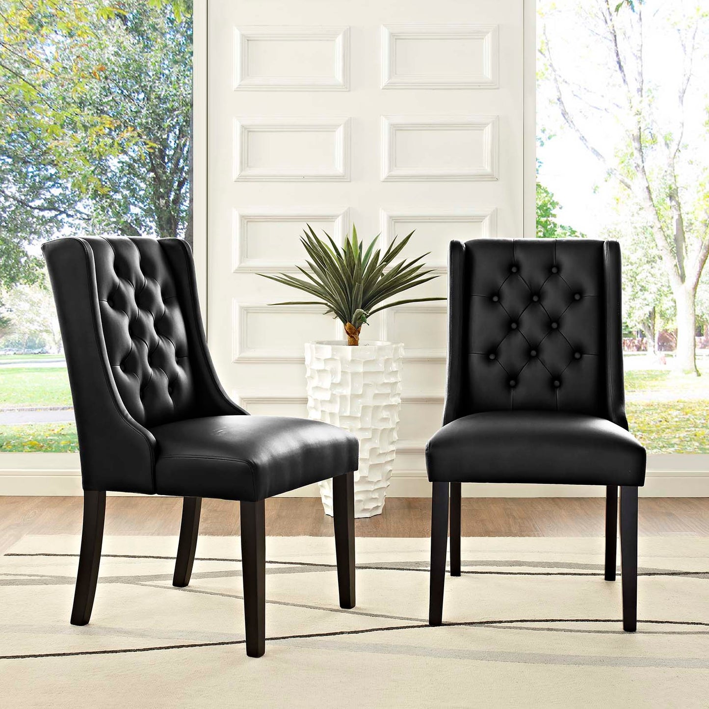 Modway Baronet Dining Chair Vinyl Set of 2 - EEI-3950 | Dining Chairs-1