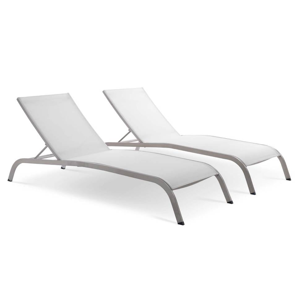 Modway Savannah Outdoor Patio Mesh Chaise Lounge Set of 2 | Outdoor Recliners & Lounge Chairs | Modishstore-3