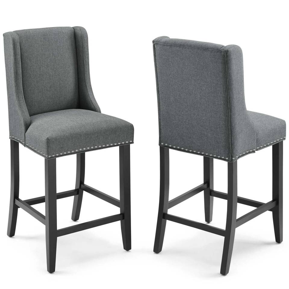 Modway Baron Counter Stool Upholstered Fabric Set of 2 | Counter Stools |