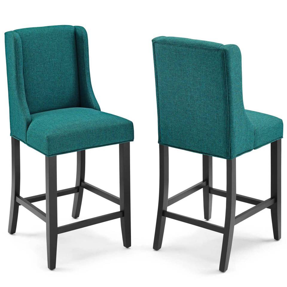 Modway Baron Counter Stool Upholstered Fabric Set of 2 | Counter Stools |