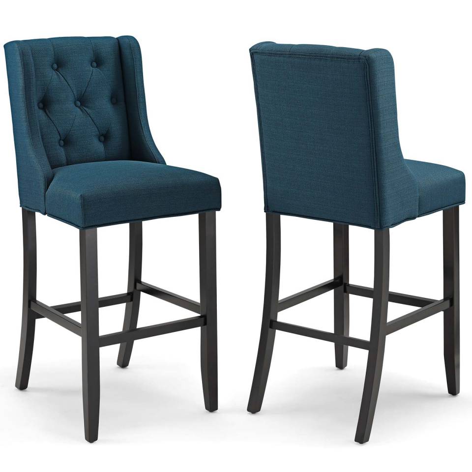 Modway Baronet Bar Stool Upholstered Fabric Set of 2 | Bar Stools |