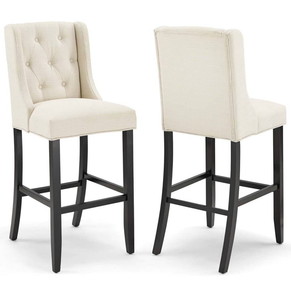 Modway Baronet Bar Stool Upholstered Fabric Set of 2 | Bar Stools |