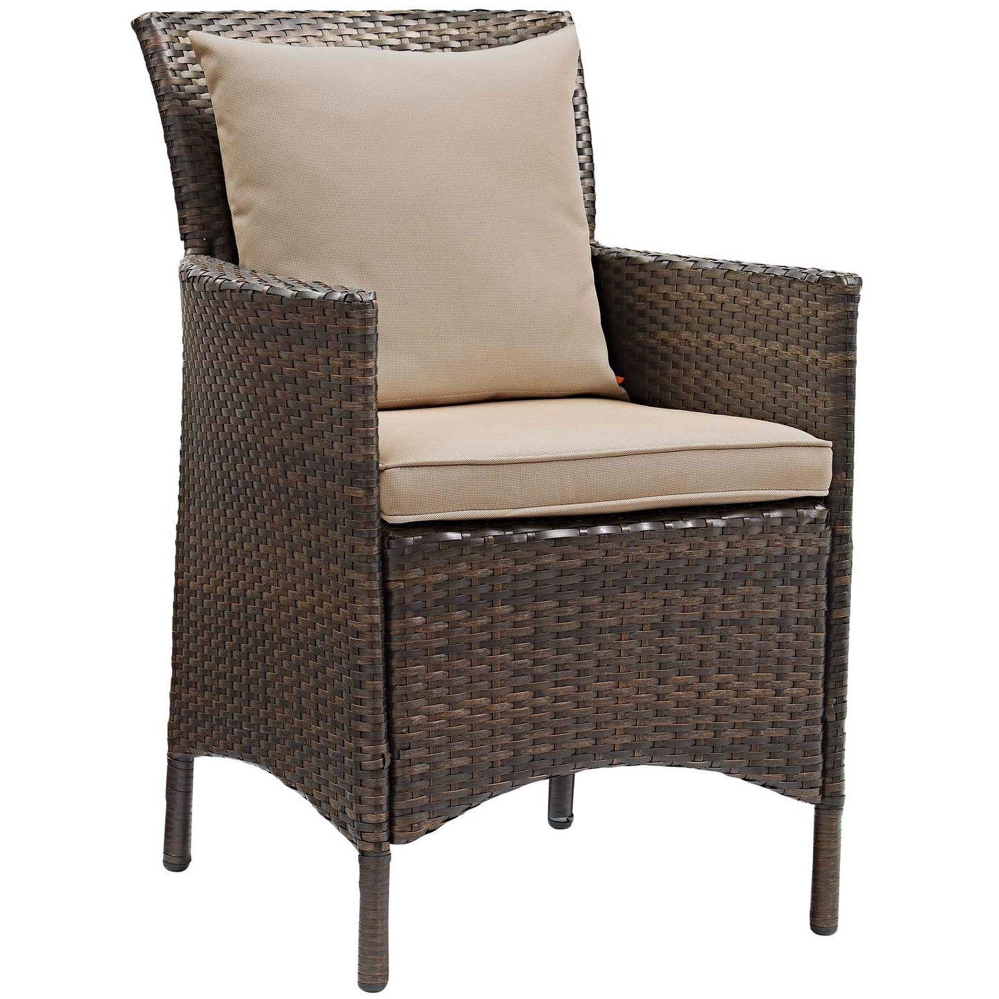 Modway Conduit Outdoor Patio Wicker Rattan Dining Armchair Set of 2 | Dining Chairs