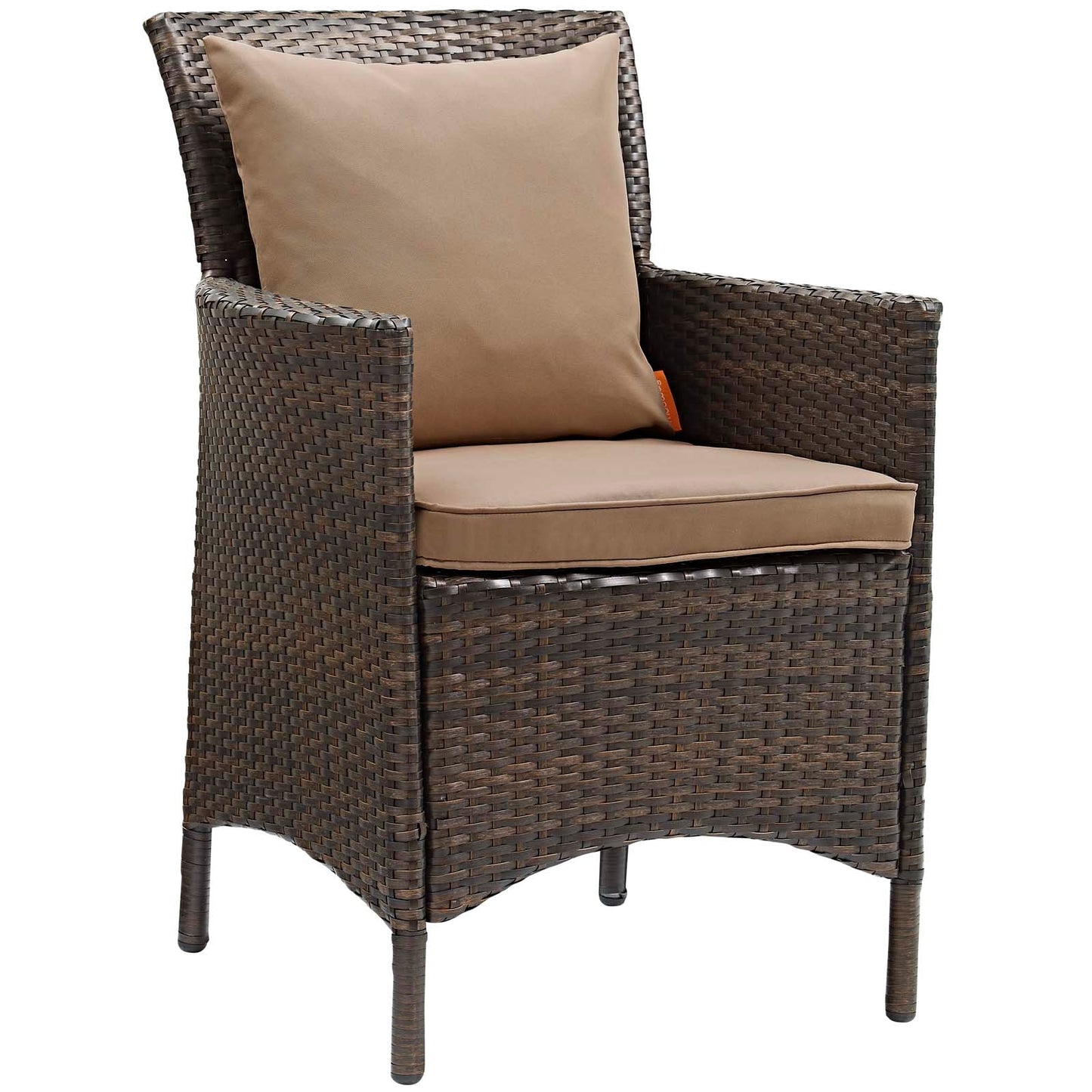 Modway Conduit Outdoor Patio Wicker Rattan Dining Armchair Set of 4 | Dining Chairs |