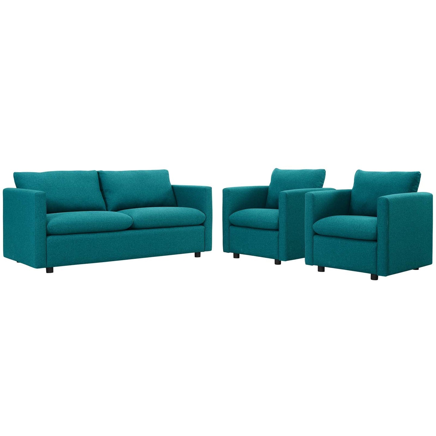 Activate 3 Piece Upholstered Fabric Set By Modway - EEI-4046 | Sofa Set - 2